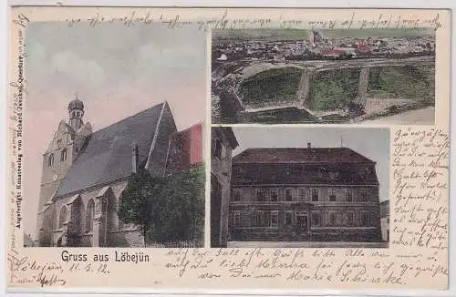 907904 Mehrbild Ak Gruß aus Löbejün Stadtansichten 1912