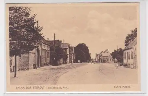906835 Ak Gruß aus Straguth bei Zerbst in Anhalt Dorfstraße um 1930