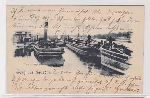 47564 Lithographie Ak Gruss aus Spandau - Am Burgwall 1902