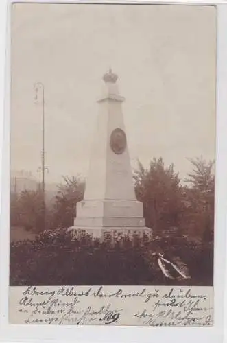 907355 Foto Ak Deuben - König Albert Denkmal 1875-1902