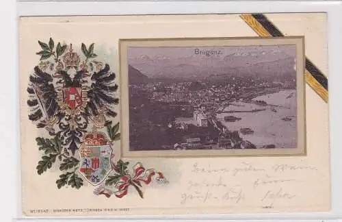 20725 Präge Ak mit Wappen Bregenz 1901