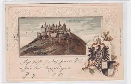 906455 Präge Ak Burg Hohenzollern 1901, Passepartoutkarte Nr. 123818