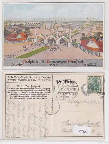 907320 Ak Festplatz 12. Deutsches Turnfest Leipzig 12.-16. Juli 1913