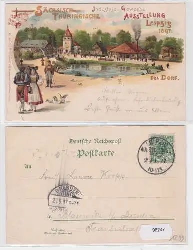 98247 Ak säch. thür. Industrie- u. Gewerbe-Ausstellung Leipzig 1897 - Das Dorf