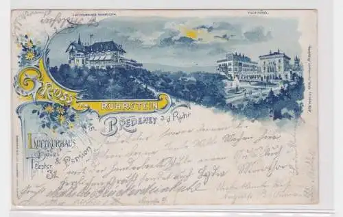  Lithographie Ak Gruss vom Ruhrstein Bredeney a.d. Ruhr Luftkurhaus Hotel