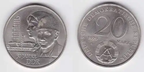 DDR Gedenk Münze 20 Mark 30.Jahrestag der DDR 1979 (140994)