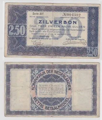 2,50 Gulden Silverbon Banknote Niederlande 1.Oktober 1938 (133453)