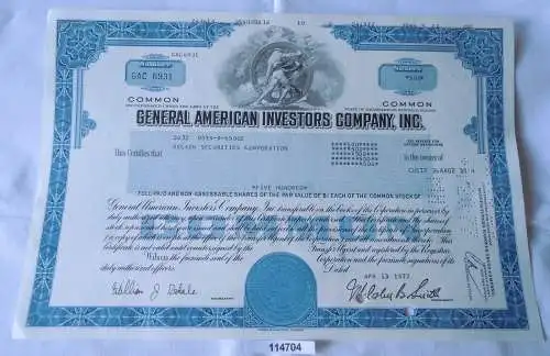 500 Dollar Aktie USA General American Investors Company Inc. Delaware 13.4.1977