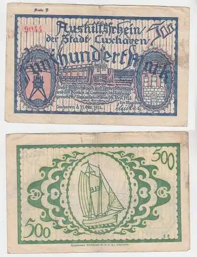 500 Mark Banknote Aushilfsschein der Stadt Cuxhaven 13.10.1922 (115785)