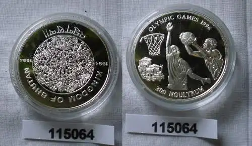300 Ngultrum Silber Münze Bhutan Olympiade 1996 Atlanta Basketball 1994 (115064)