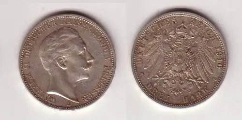 3 Mark Silber Münze Preussen Kaiser Wilhelm II 1910 (115748)