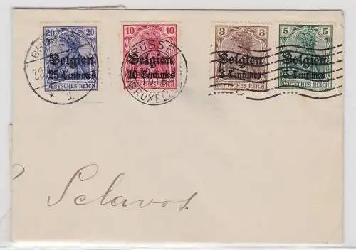 93810 seltener Brief Überdruck deutsche Besetzung Belgiens 1.Weltkrieg