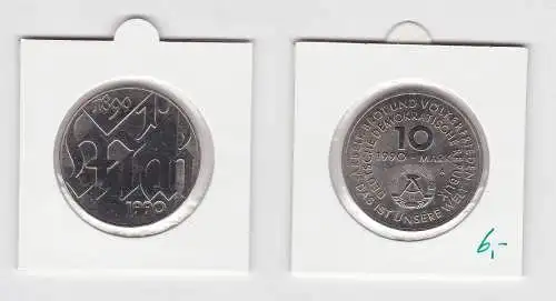 DDR Gedenk Münze 10 Mark 100.Jahre 1.Mai Feiertag 1990 (133627)