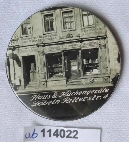 Seltener Reklame Handspiegel Döbeln Haus & Küchengeräte Ritterstraße (114022)