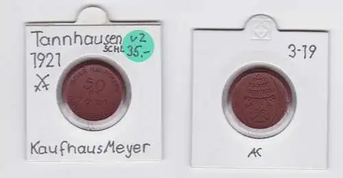 50 Pfennig Notgeld Münze Tannhausen Schlesien Meißner Porzellan 1921 (133598)