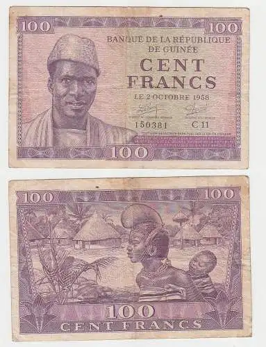 100 Francs Banknote Republik Guineé 2.Oktober 1958 (115849)