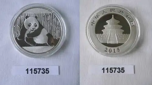 10 Yuan Silber Münze China Panda 1 Unze Feinsilber 2015 Stgl. (115735)