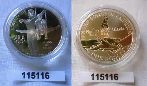 1 Dollar Silber Münze USA Olympiade 1996 Atlanta 1995 P (115116)