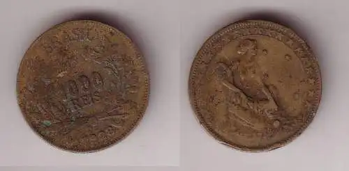 1000 Reis Messing Münze Brasilien 1928 (115806)