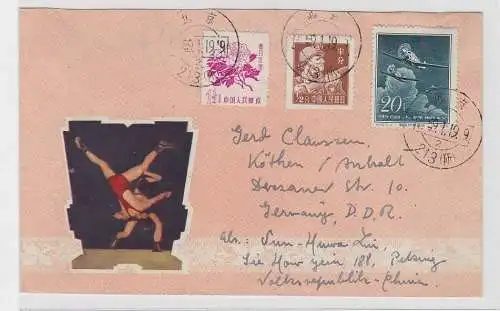 94572 seltener Brief von China nach Köthen Anhalt gestempelt 1959