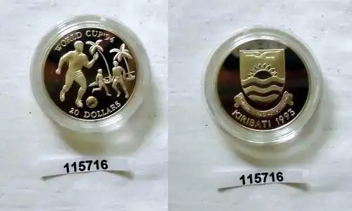 20 Dollar Silber Münze Kiribati 1993 Fussball World Cup 1994 (115716)