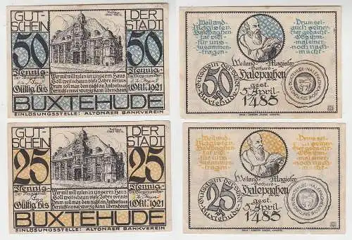 25 & 50 Pfennig Notgeld Buxtehude / Altonaer Bankverein 1.10.1920 (116113)