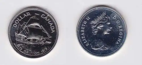 1 Dollar Silber Münze Kanada Handelschiff "Griffon" 1979 (124348)