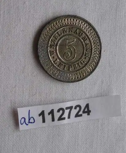 seltene 5 Pfennig Wertmarke Firma Wezel & Naumann Leipzig um 1920 (112724)