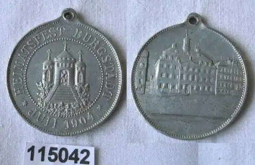 Seltene Aluminium Medaille Heimatfest Burgstädt Juli 1904 (115042)