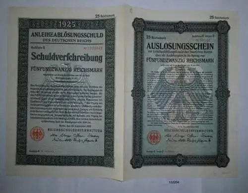 12,50 Mark Aktie Reichsschuldenverwaltung Berlin 25.September 1925 (132204)