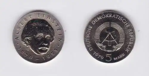 DDR Gedenk Münze 5 Mark Albert Einstein 1979 (124419)