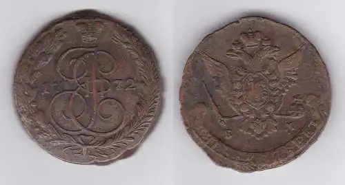 5 Kopeke Kupfer Münze Russland 1772 Katharina II. (142726)