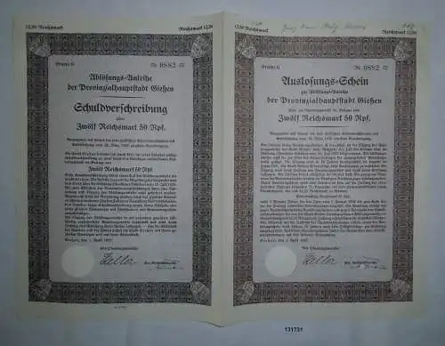 12,5 Reichsmark Anleihe der Provinzialhauptstadt Gießen 1.April 1930 (131731)