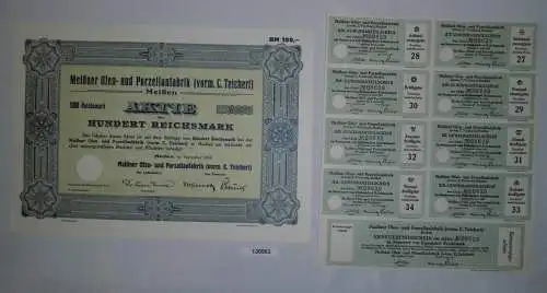 100 RM Aktie Meißner Ofen- und Porzellanfabrik (vorm.C.Teichert) 1934 (130963)
