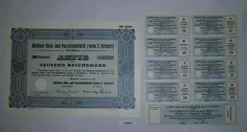 1000 RM Aktie Meißner Ofen- und Porzellanfabrik (vorm.C.Teichert) 1934 (132207)