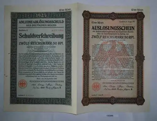 12,50 Mark Aktie Reichsschuldenverwaltung Berlin 25.September 1925 (132365)