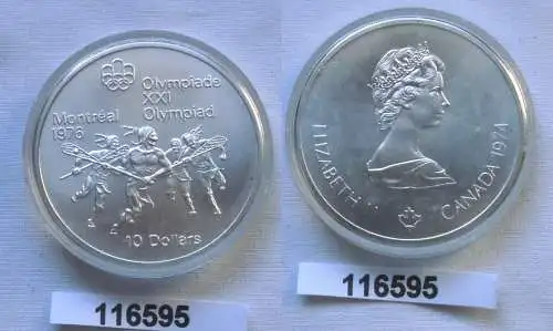 10 Dollar Silber Münze Canada Kanada Olympiade Montreal Indianer 1974 (116595)