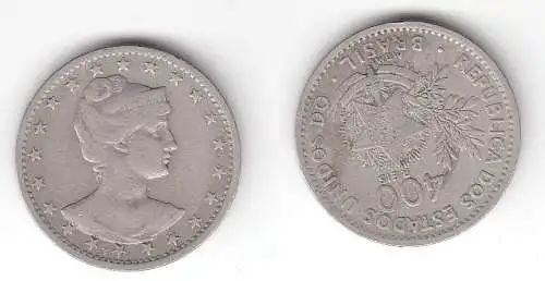 400 Reis Nickelmünze Brasilien 1901 (113970)