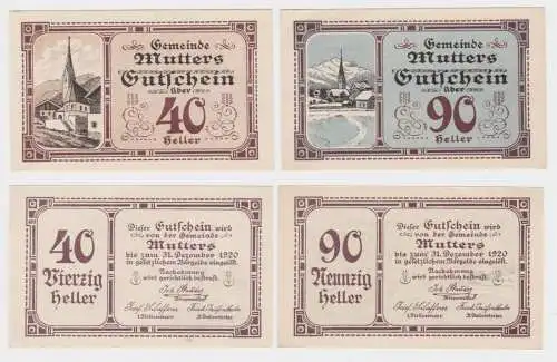 40 und 90 Heller Banknote Mutters 1920 (150203)