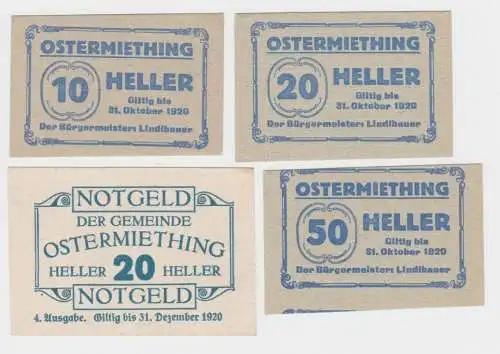 2x 20 und 10, 50 Heller Banknote Ostermiething (150648)