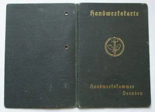Handwerkskarte Handwerkskammer Dresden 1930 Damenschneider-Handwerk (108013)