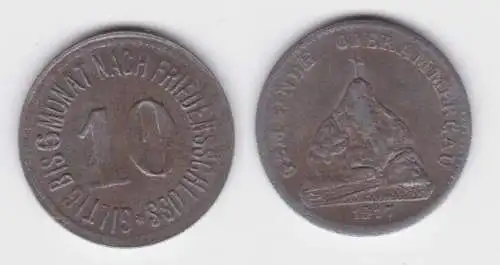 10 Pfennig Eisen Münze Notgeld Gemeinde Oberammergau 1917 (140505)