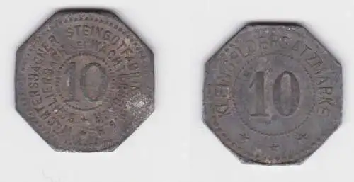 10 Pfennig Zink Münze Notgeld Wächtersbacher Steingutfabrik Schlierbach (140422)
