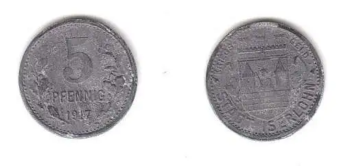 5 Pfennig Zink Münze Notgeld Stadt Iserlohn 1917 (113250)