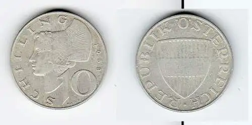 10 Schilling Silber Münze Österreich 1958 (129208)