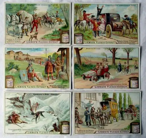 Liebigbilder Serie Nr. 610 Strassenbilder verschiedener Zeit 1904 (6/132921)