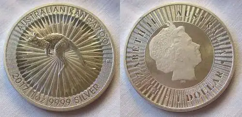 1 Dollar Silber Münze Australien Kangaroo Kängeruh 2017 1 Unze Ag  (117570)