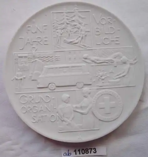 DDR Porzellan Medaille 5 Jahre DRK vorbildliche Grundorganisation (110873)