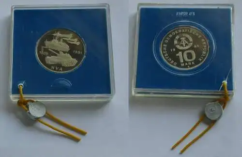 DDR Gedenk Münze 10 Mark 25 Jahre Nationale Volksarmee NVA 1981 PP (132318)