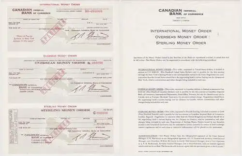 seltenes Scheckvordruck Muster Canadian Bank of Commerce August 1965 (132451)